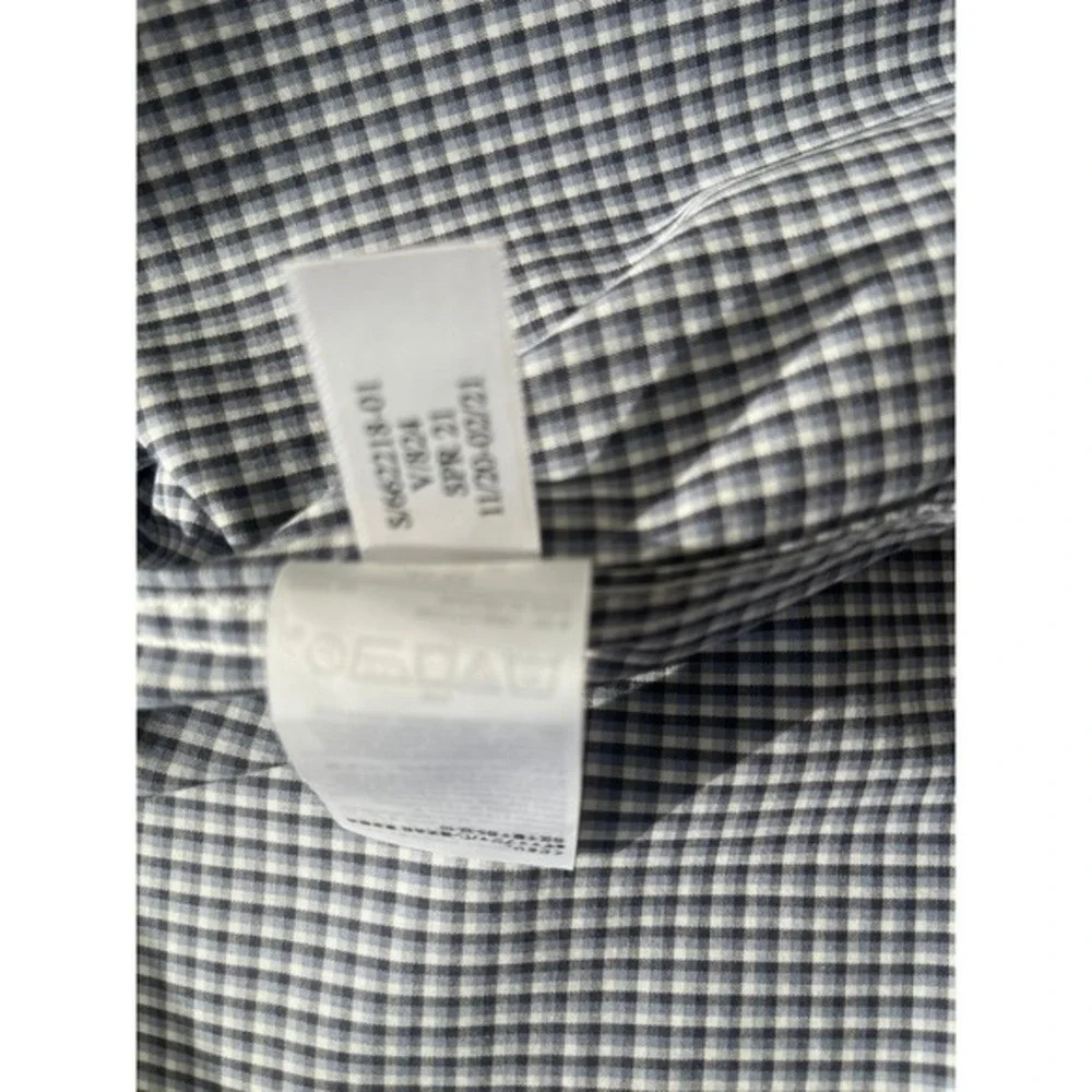 Banana Republic Untucked Fit Gingham Shirt M 100% Cotton Non-Iron Button Down‎